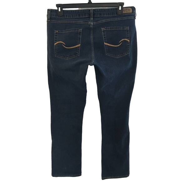 Levi's Signature Mid Rise Dark Wash Straight Leg Jeans Size 16 S/C - Picture 3 of 4